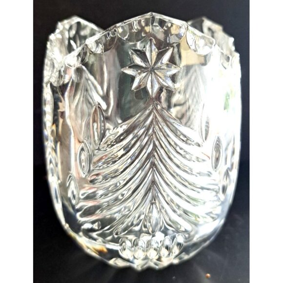 Mikasa Christmas Tree Votive Candle Holder Crystal  Germany New Old Stock - Picture 3 of 15